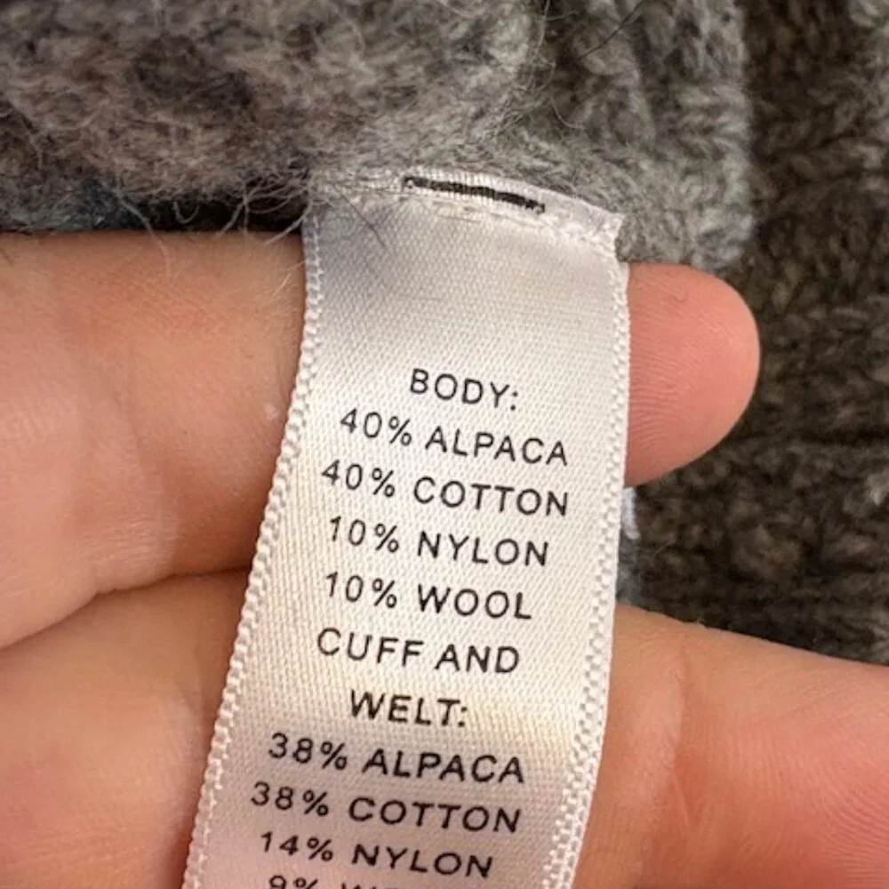 Banana Republic Alpaca-Blend Gray Short-Sleeved Sweater/Cardigan, Size Medium - Picture 4 of 5